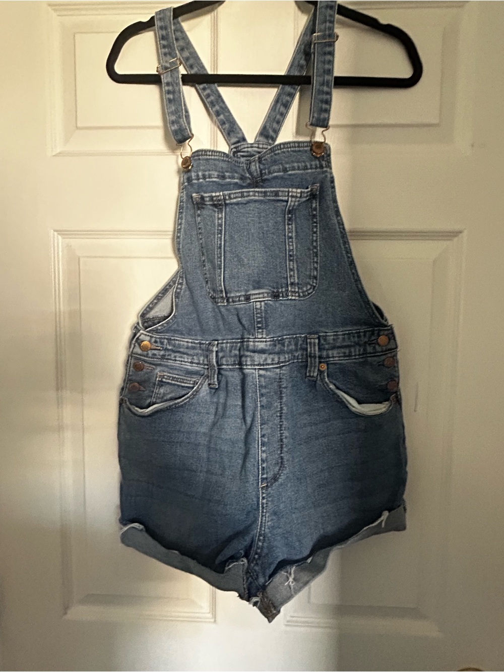 Universal Thread Light Blue Denim Short Overalls